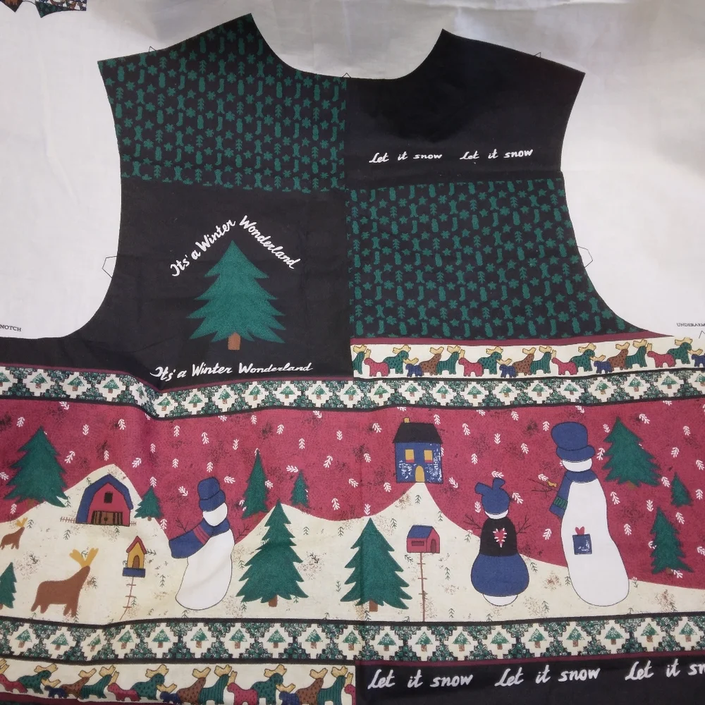 FABRIC Peace in the Country Christmas Vest panel, easy see and sew w/appliques